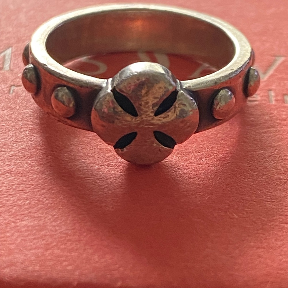James Avery Retired Silver Cross beaded ring